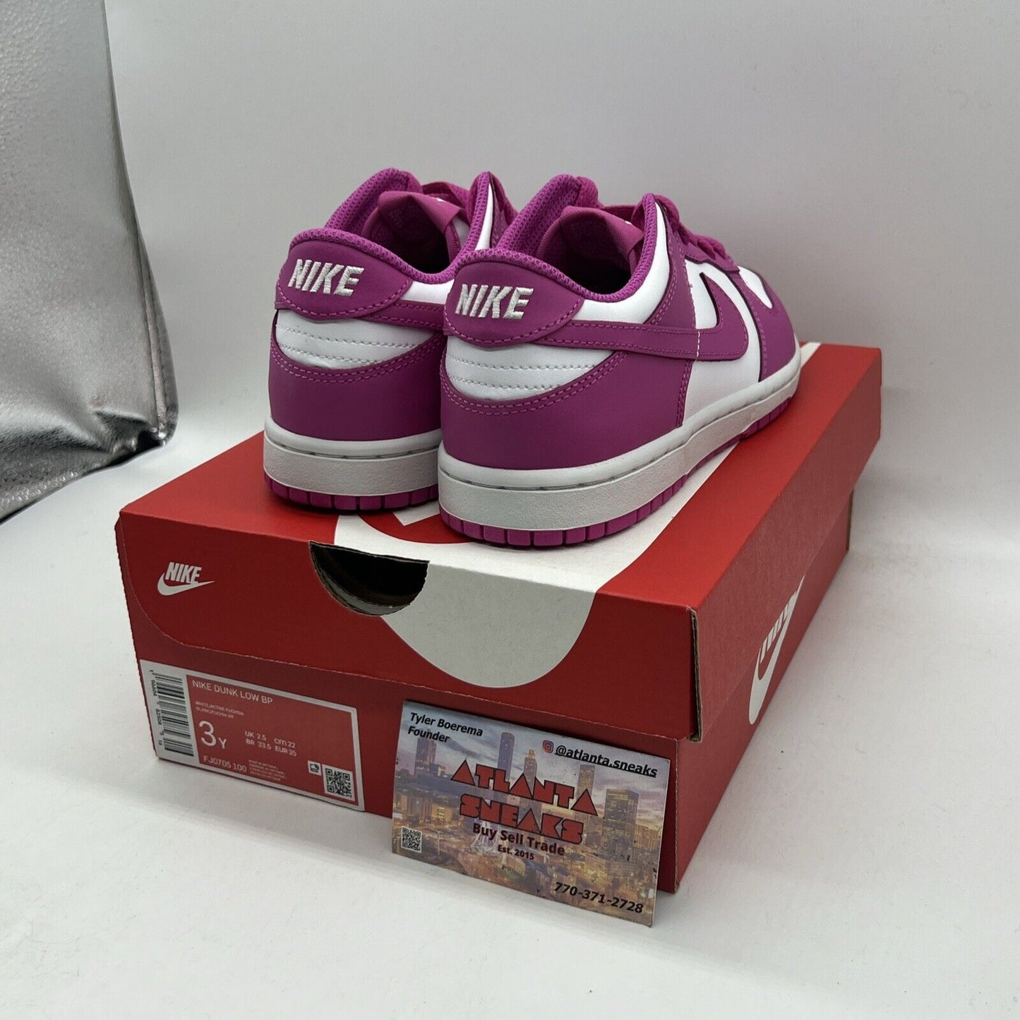 [FJ0705-100] Preschool Nike DUNK LOW 'ACTIVE FUCHSIA (PS)' Size 3Y Brand New