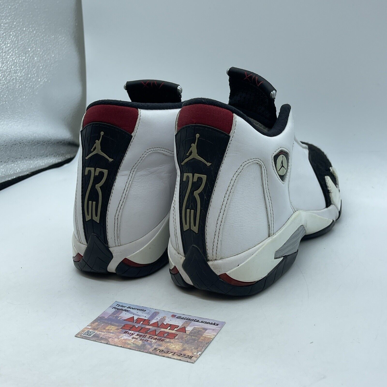 Size 8 - Air Jordan 14 Retro 2014 Black Toe Suede White Leather (487471-102)