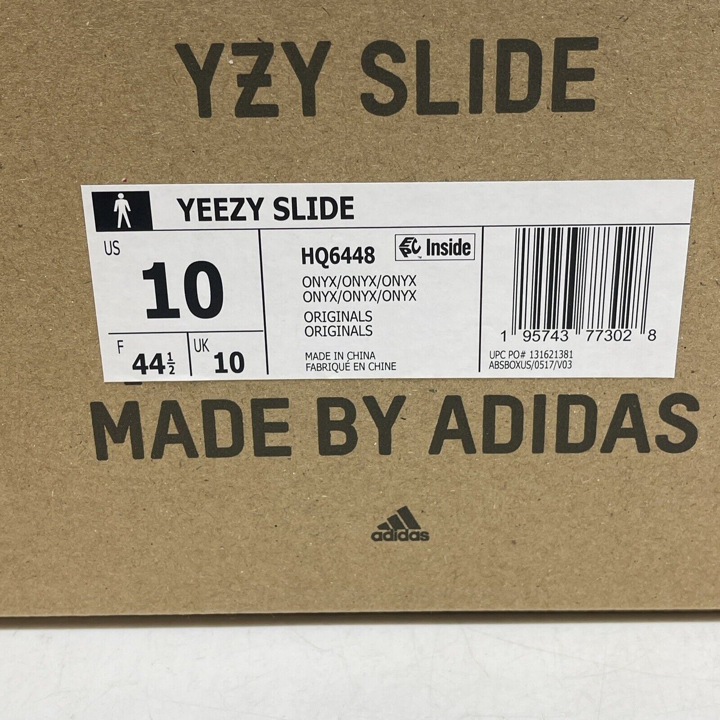 Size 10 - Adidas Yeezy Slides Onyx Black Rubber (HQ6448)