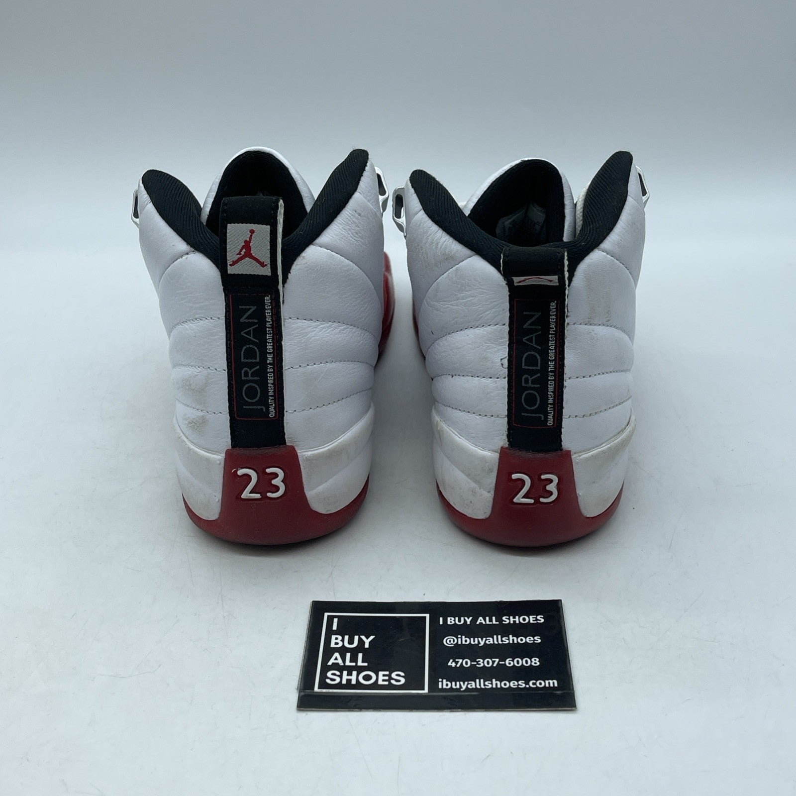 Size 4.5Y (GS) - Air Jordan 12 Retro Mid Cherry White Leather (153265-116)
