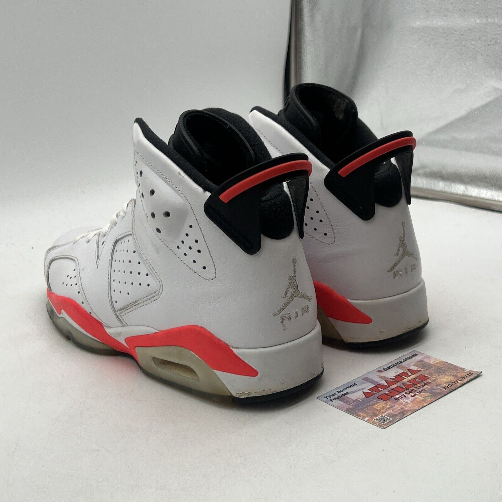 Size 8.5 - Nike Air Jordan 6 Retro Men's White Infrared Black  (384664-123)