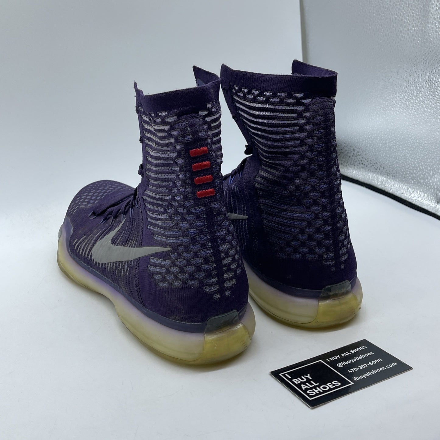 Size 11.5 - Nike Kobe 10 Elite Team Silver Purple Suede (718763-505)