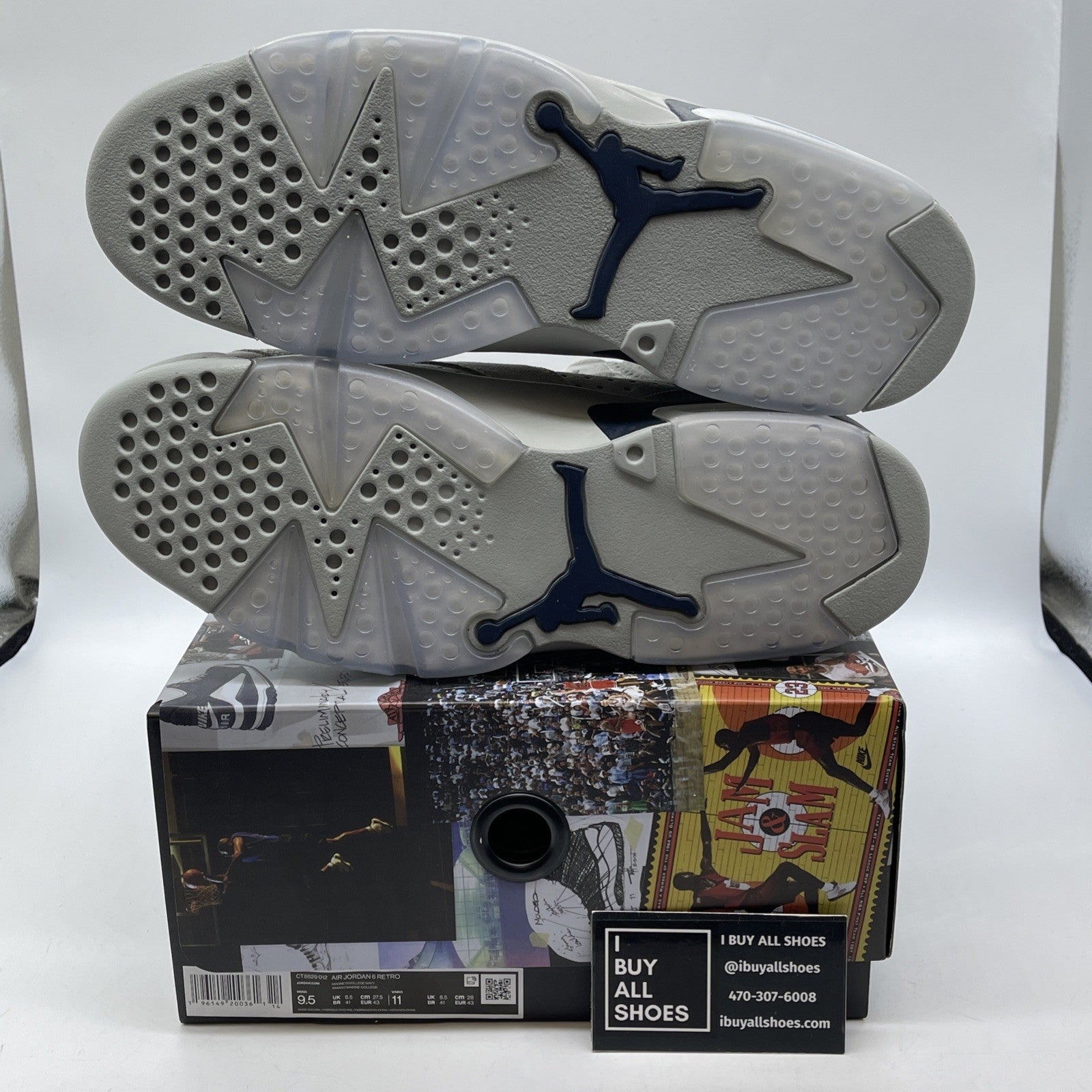 Size 9.5 - Jordan 6 Retro Mid Georgetown Grey Blue Suede (CT8529-012)