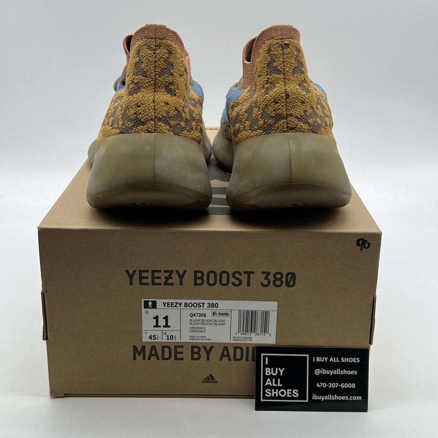 Size 11 - adidas Yeezy Boost 380 Blue Oat Non-Reflective (Q47306)