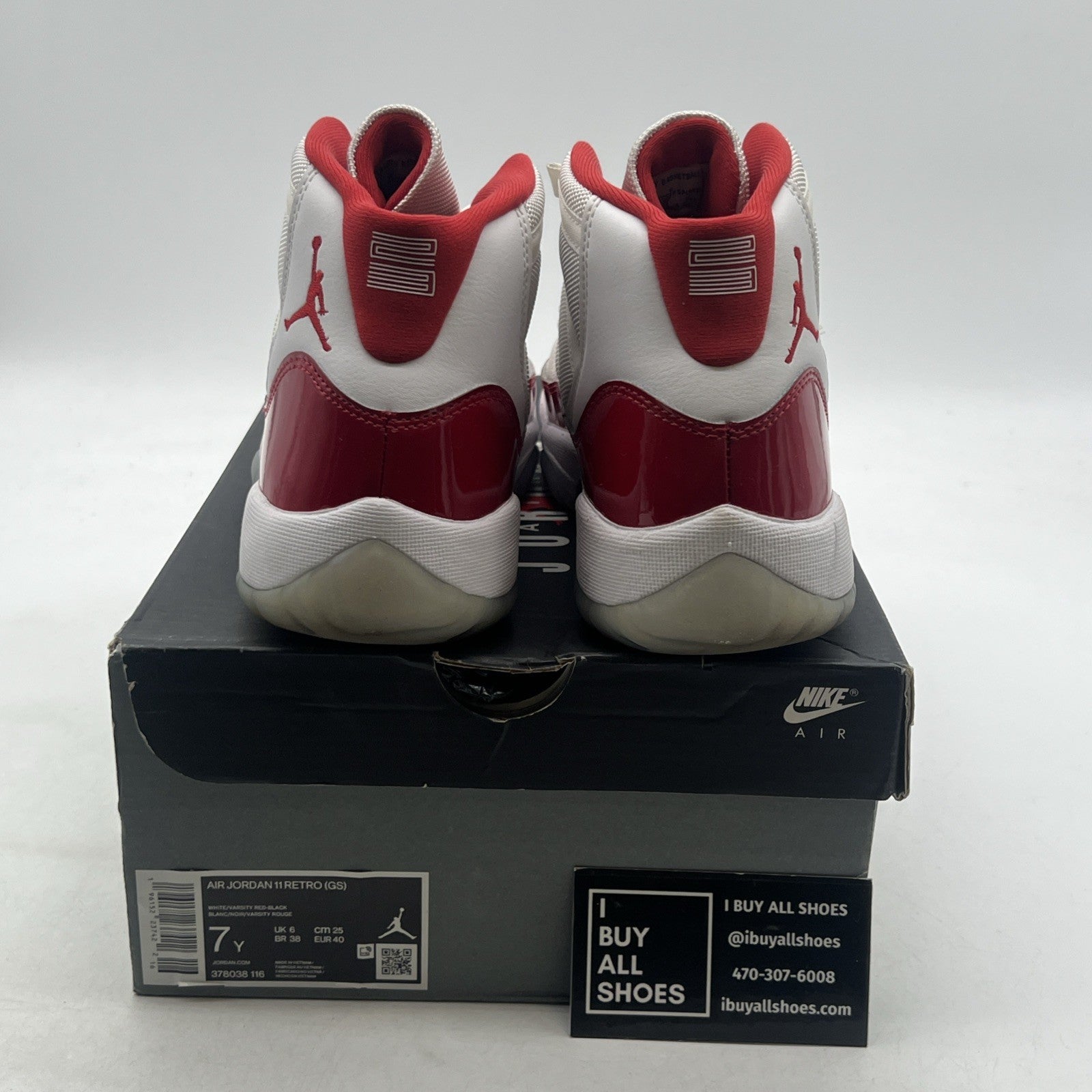 Size 7Y- Air Jordan 11 Retro High Cherry (378038-116)