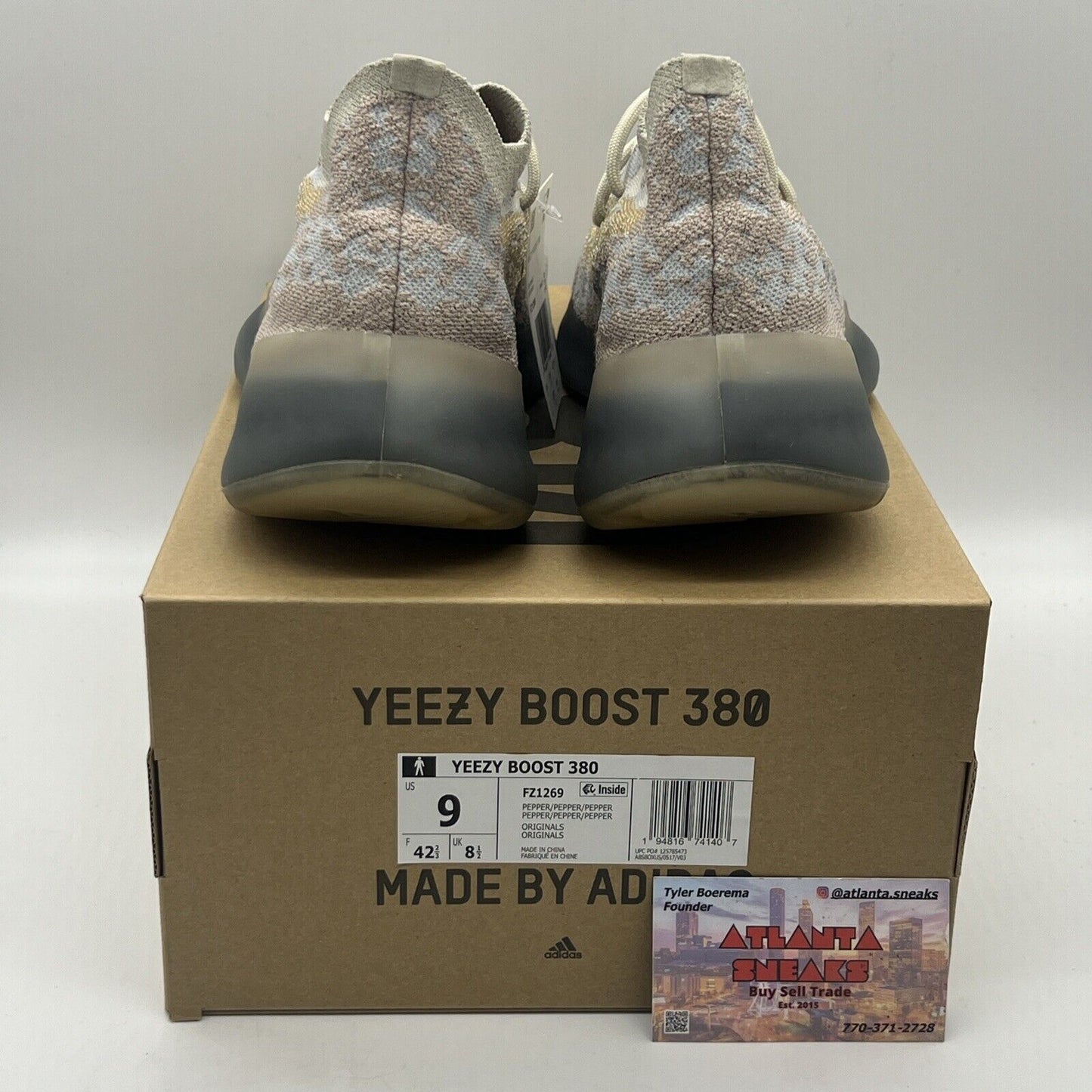 Size 9 - adidas Yeezy Boost 380 Pepper Non-Reflective Brand New Og All DS