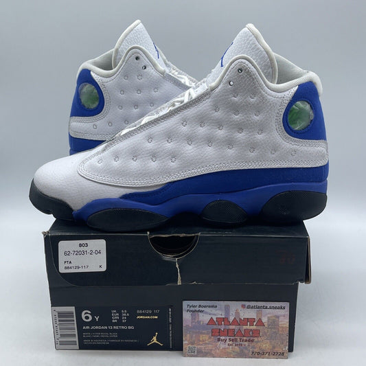 Size 6Y (GS) - Jordan 13 Retro Hyper Royal Blue Suede White Leather (884129-117)