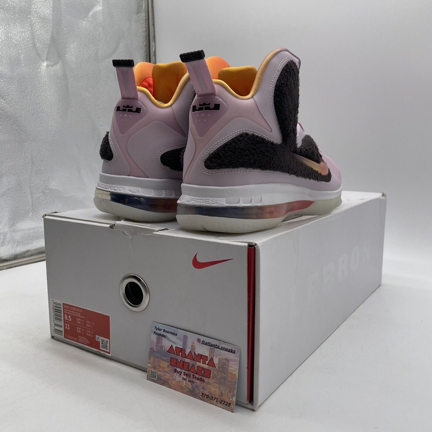 Size 9.5 - Nike LeBron 9 Regal Pink Orange Brown Blue Red Yellow (DJ3908-600)