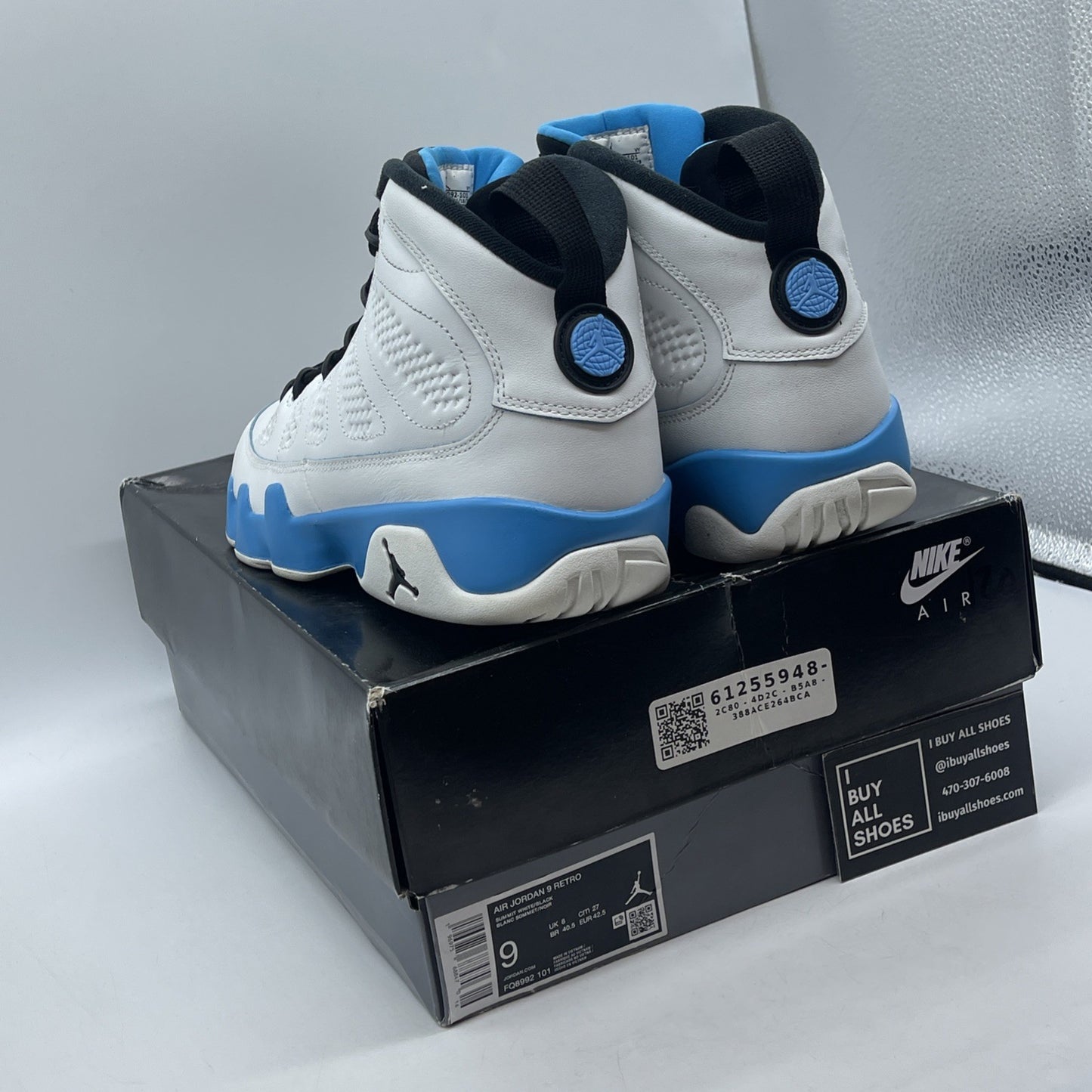 Size 9 - Air Jordan 9 Retro 2024 Powder Blue White Leather (FQ8992-101)