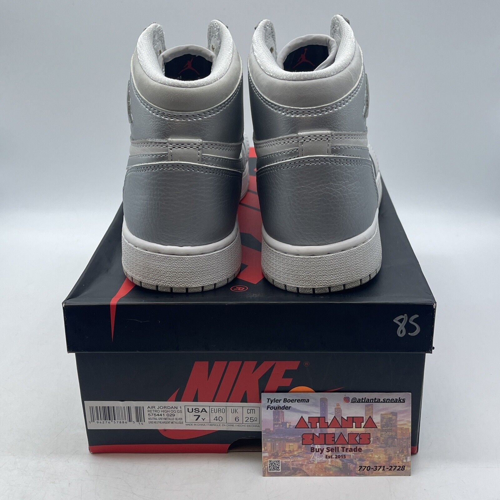 Size 7Y - Air Jordan 1 Retro OG CO.JP High Tokyo Silver Suede (575441-029)