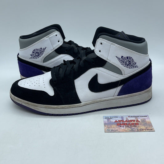 Size 13 - Air Jordan 1 SE Mid Varsity Purple Grey Leather Suede (852542-105)