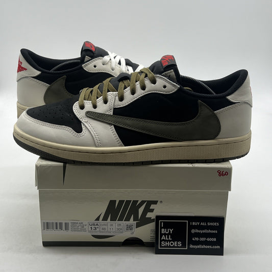 Size 13.5 - Air Jordan 1 Retro OG x Travis Scott Low Olive W (DZ4137-106)