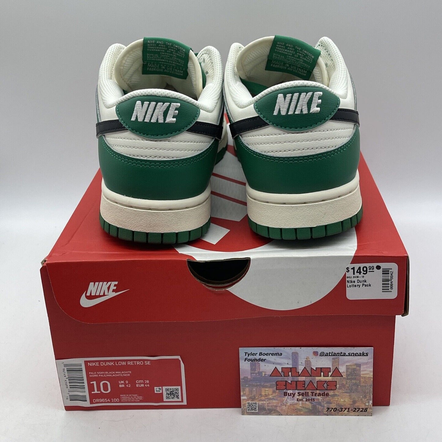 Size 10 - Nike Dunk Low SE Lottery Pack Malachite White Leather  (DR9654-100)