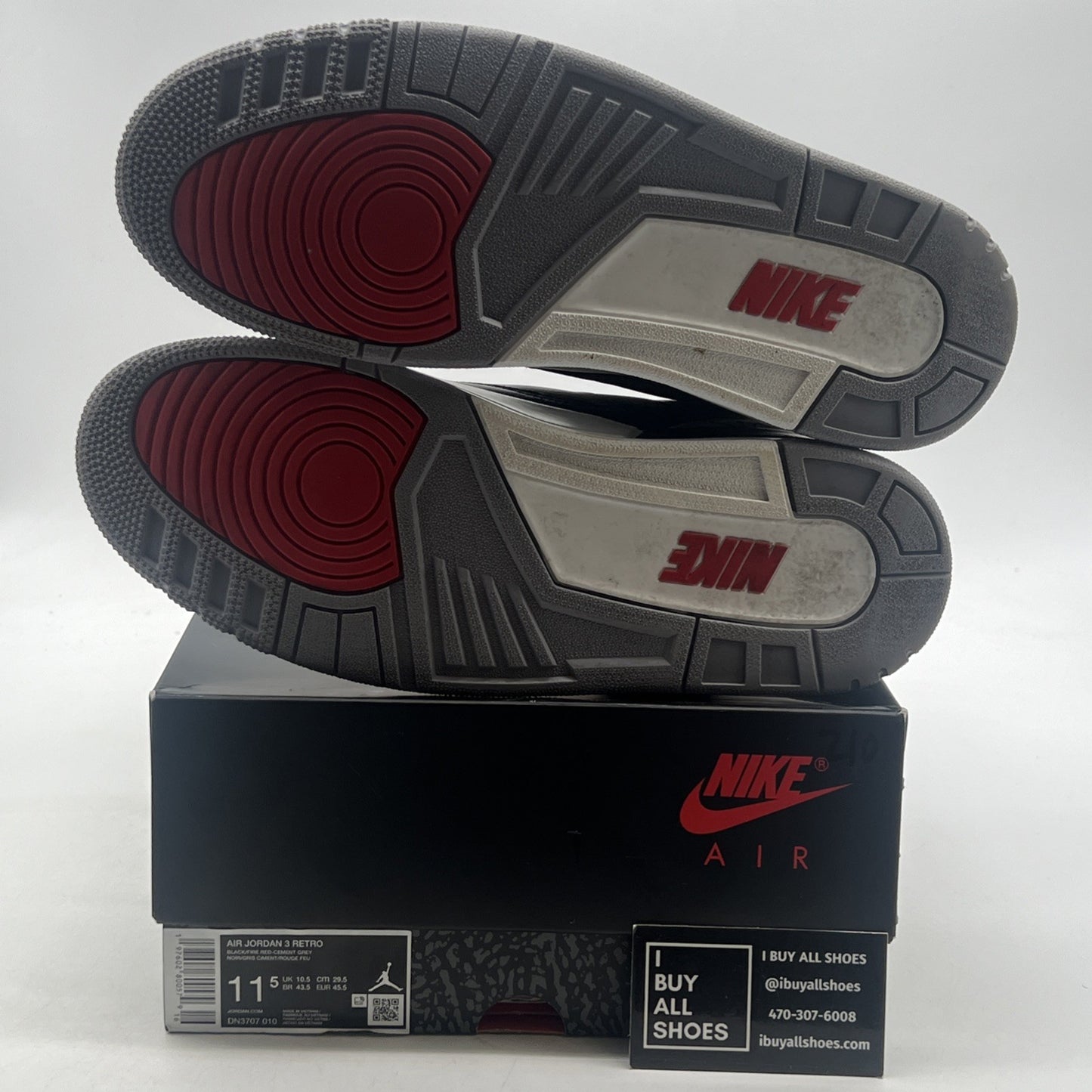 Size 11.5 - Air Jordan 3 Retro OG 2024 Black Cement (DN3707-010)