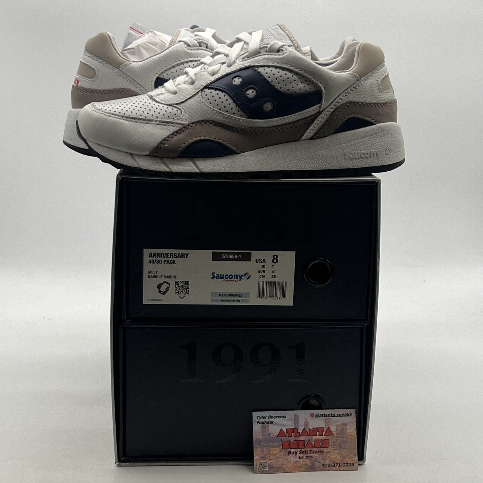 Size 8 - Saucony Anniversary 40/30 Pack S70656-1 (2 Pairs) Jazz 81 Shadow 6000