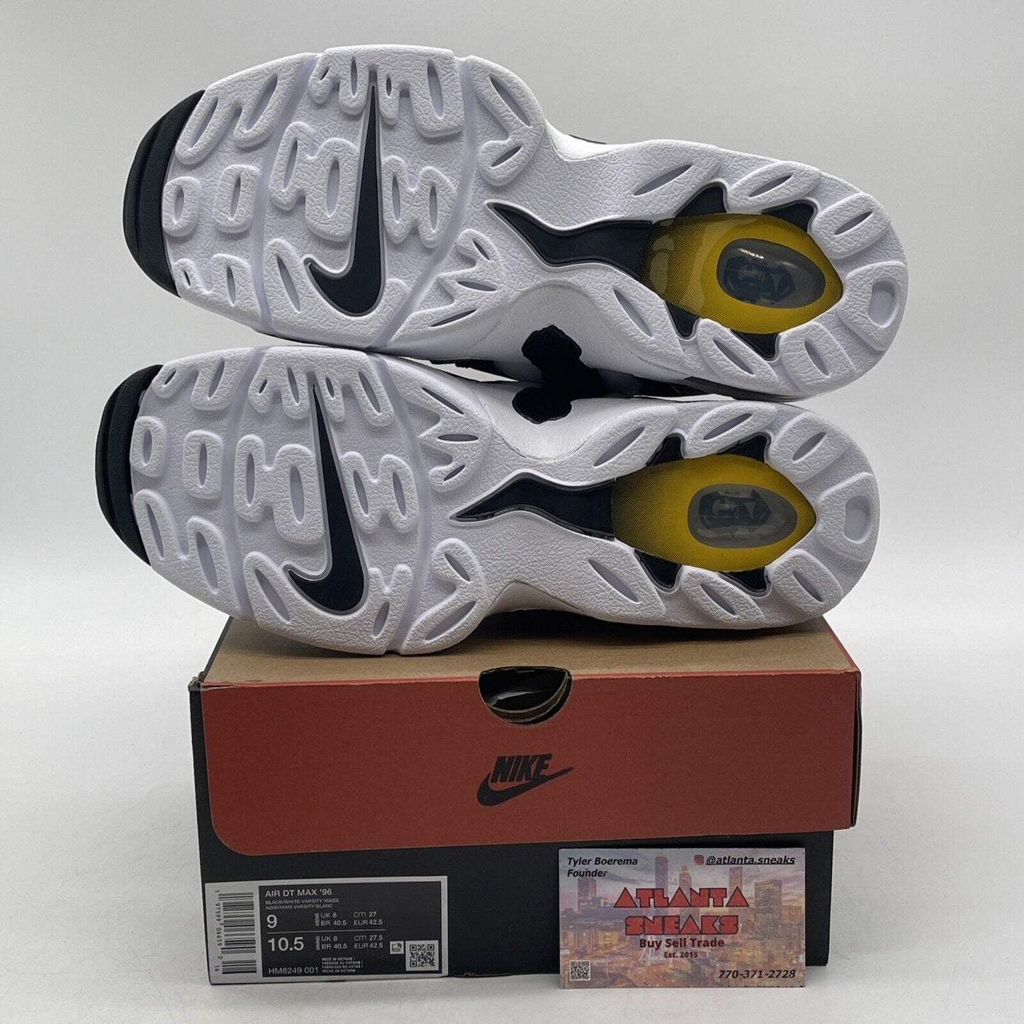 Size 9 -  Air Dt Max ‘96 Black White 2024 Yellow Suede Leather  (HM8249-001)