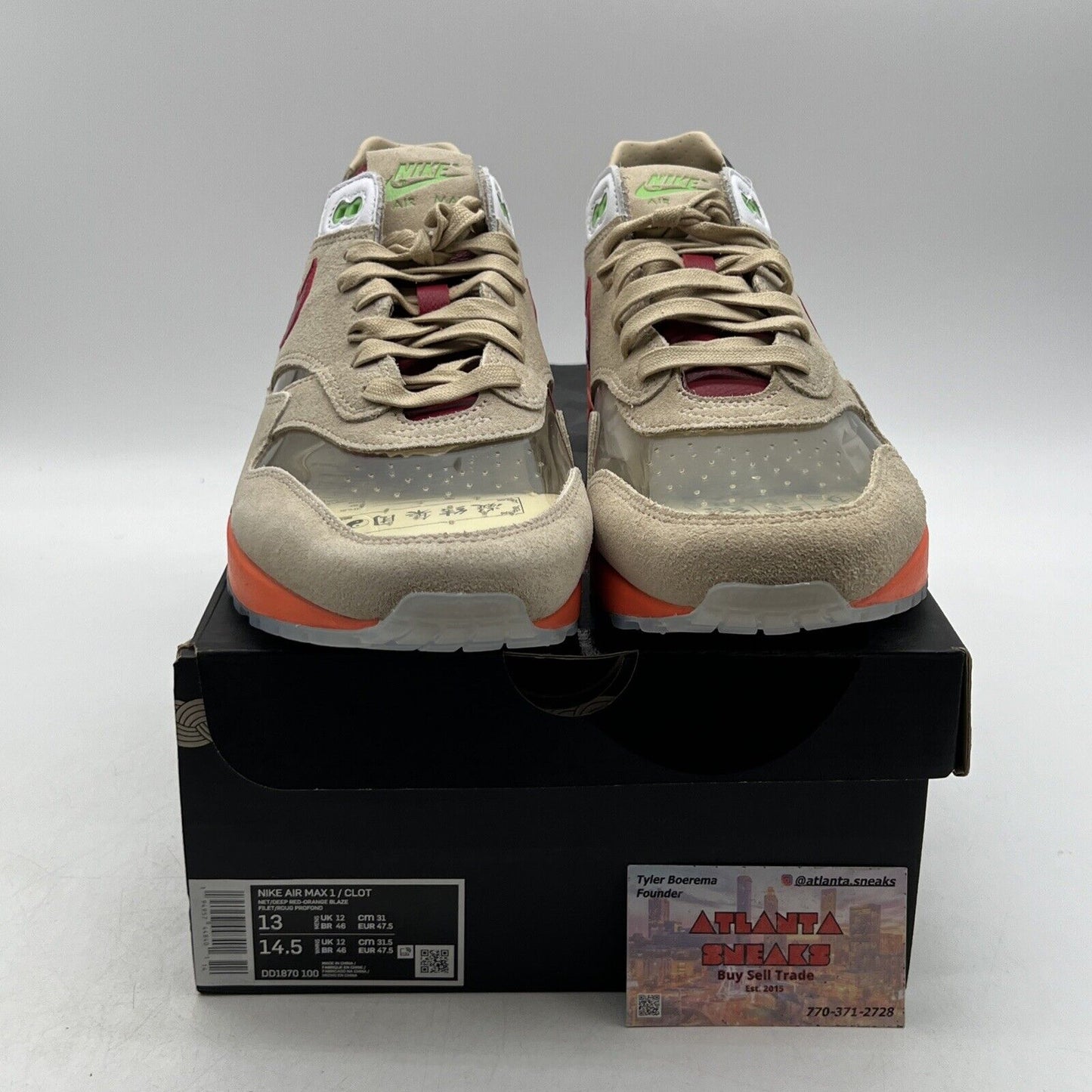 Size 13 - Nike CLOT x Air Max 1 2021 Kiss of Death (DD1870-100)