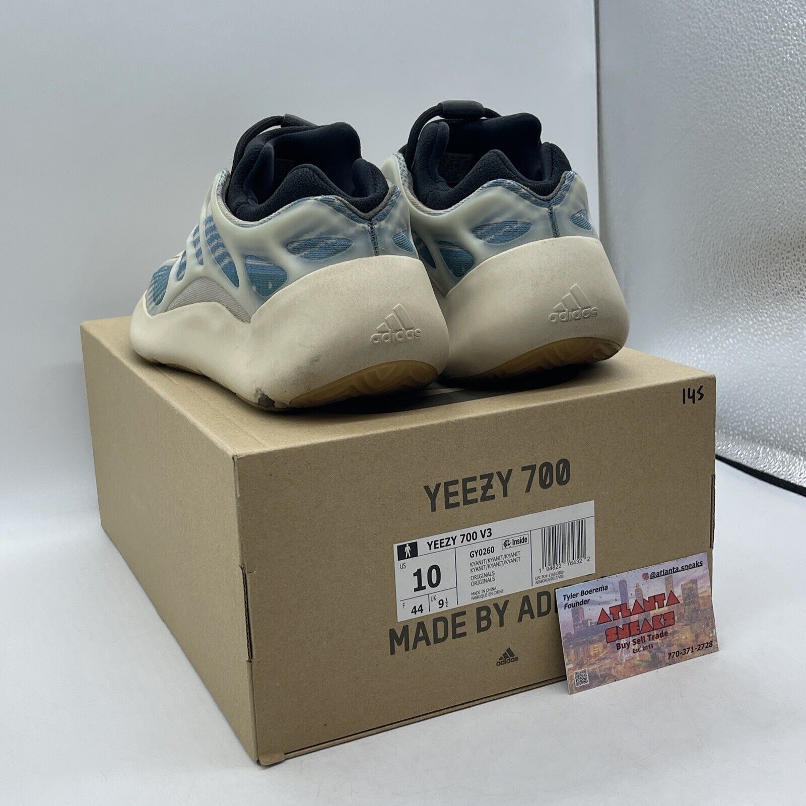 Size 10 - adidas Yeezy 700 V3 Kyanite Blue Suede Tan Leather (GY0260)