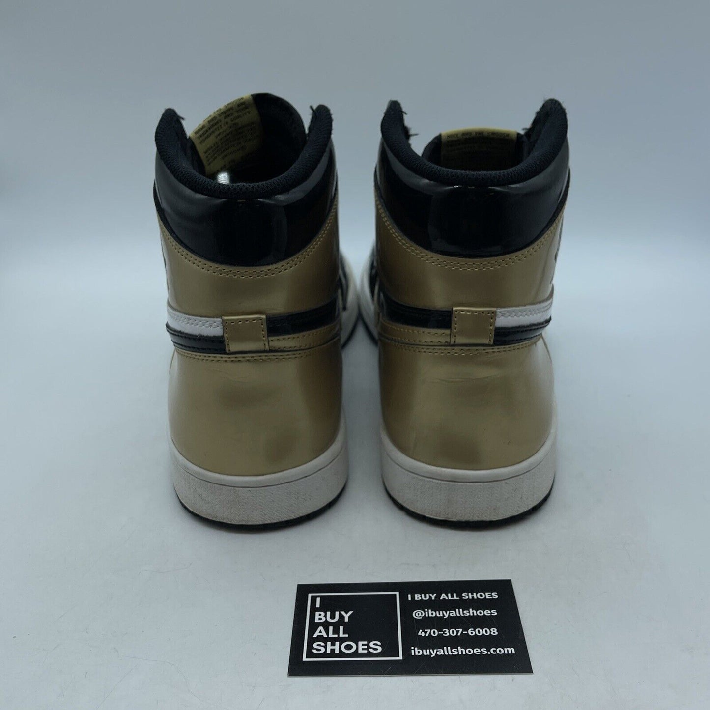 Size 12 - Air Jordan 1 Retro OG NRG High Gold Toe Black N Leather (861428-007)
