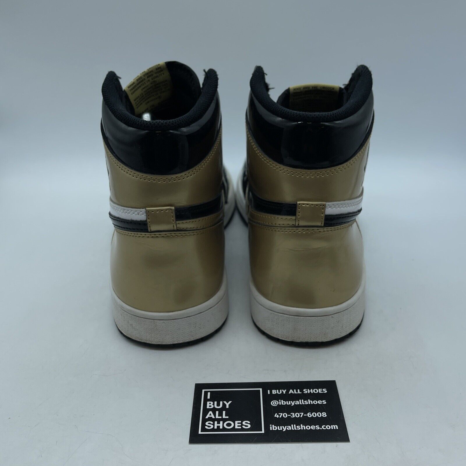 Size 12 - Air Jordan 1 Retro OG NRG High Gold Toe Black N Leather (861428-007)