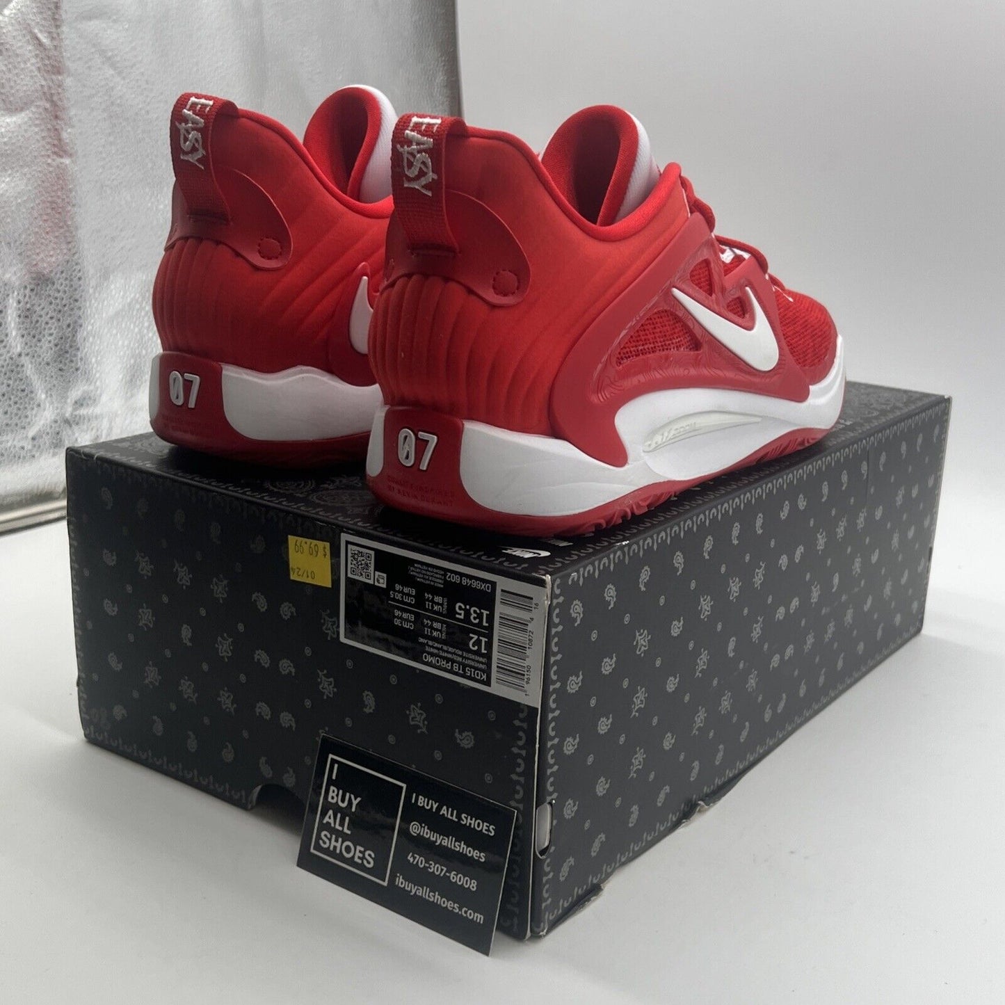 Size 12 - Nike KD 15 TB University Red (DX6648-602)