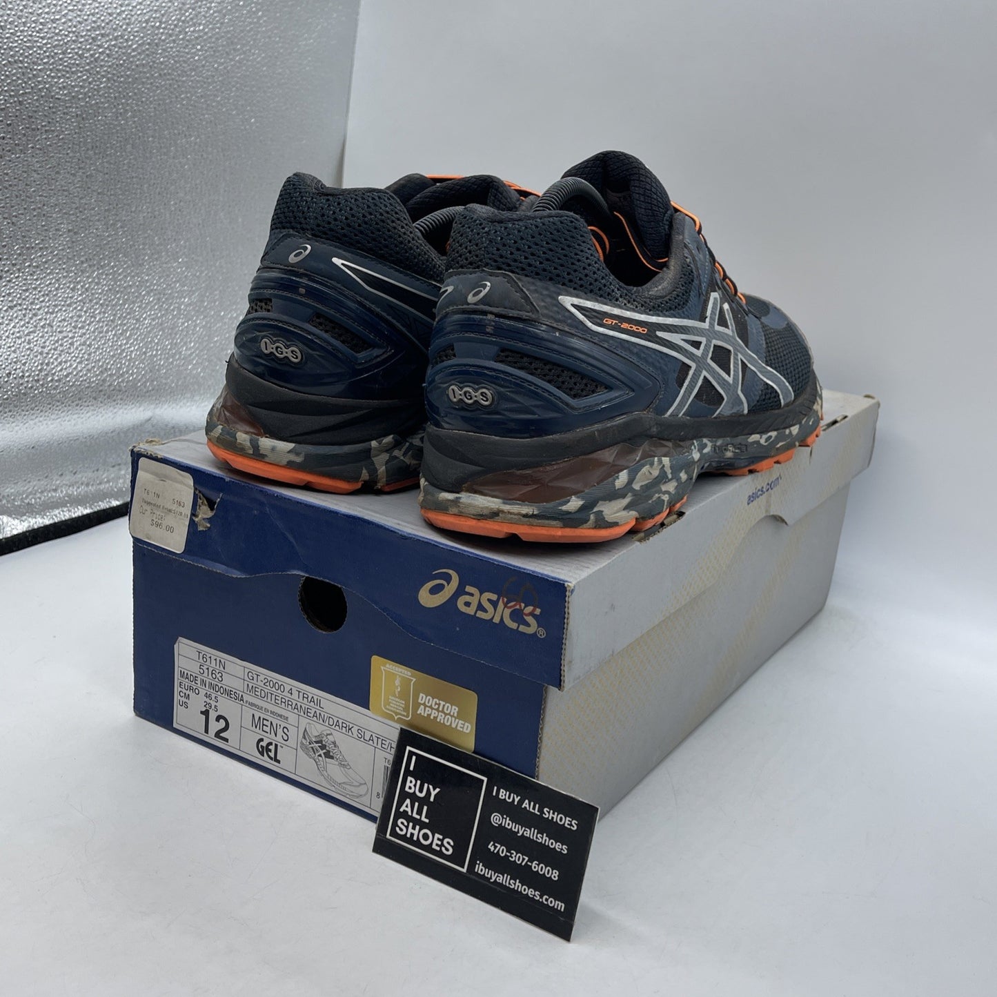 Size 12 - Asics GT-2000 4 Blue Grey Camo  (T611N)