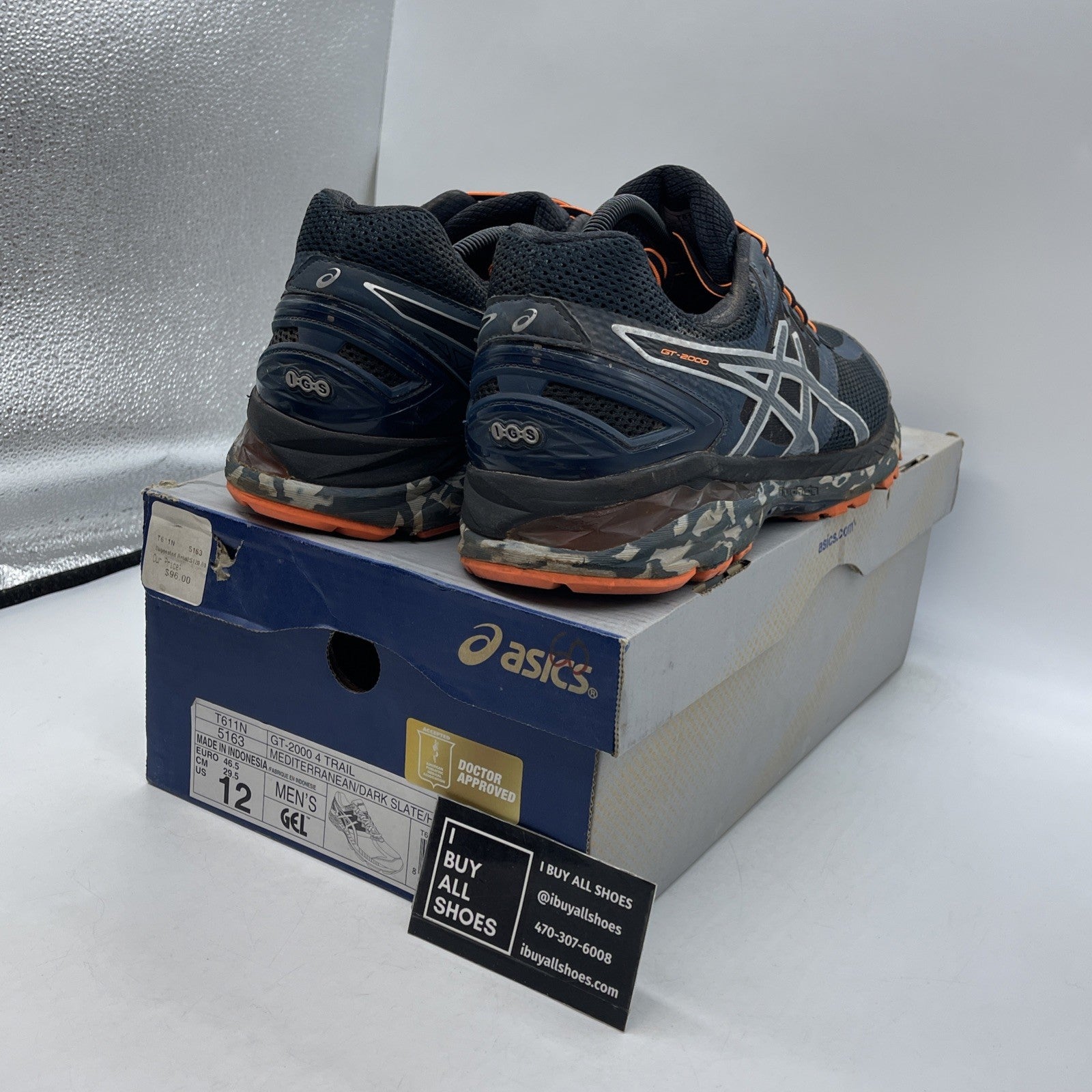 Size 12 - Asics GT-2000 4 Blue Grey Camo  (T611N)