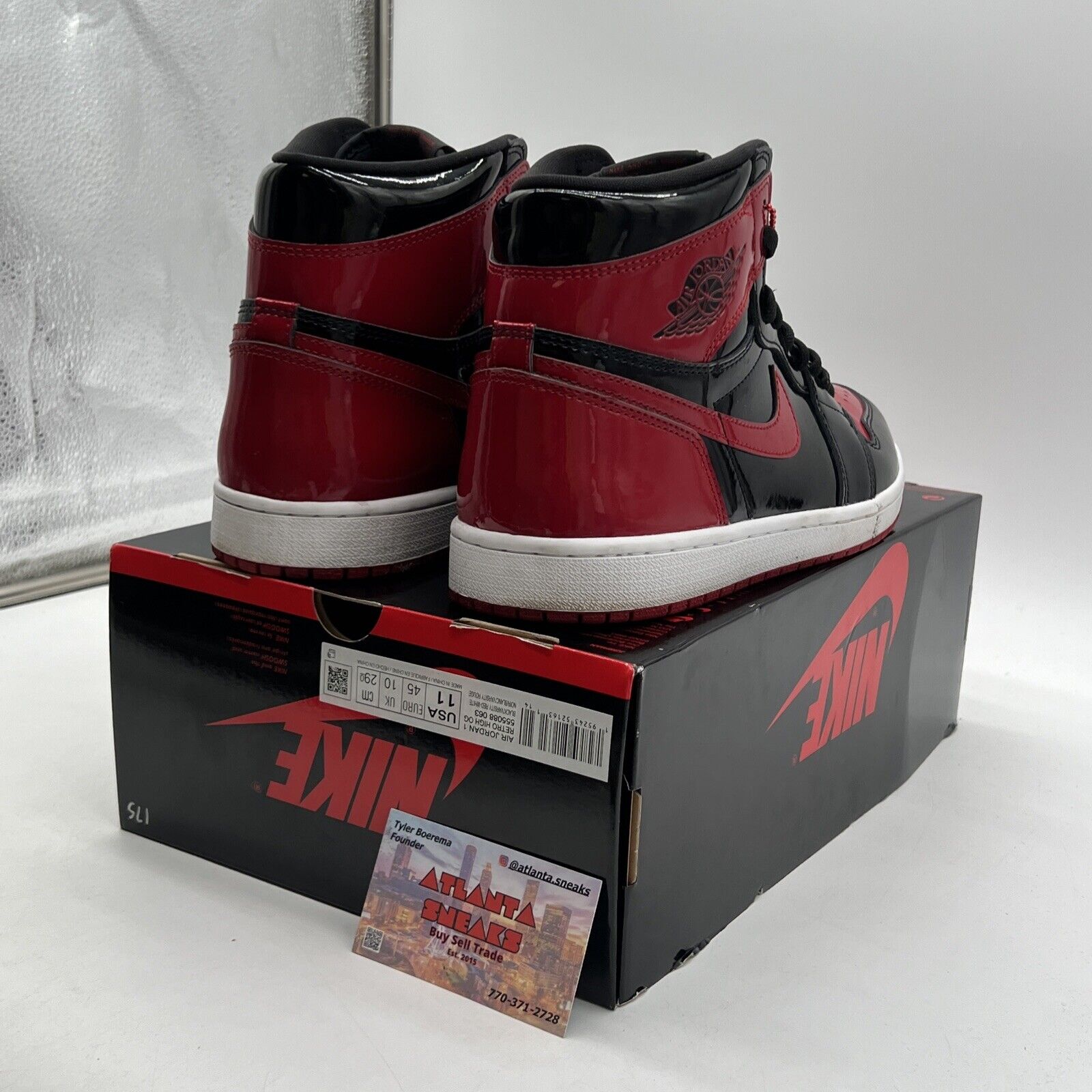Size 11 - Jordan 1 Retro OG High Patent Bred (555088-063)