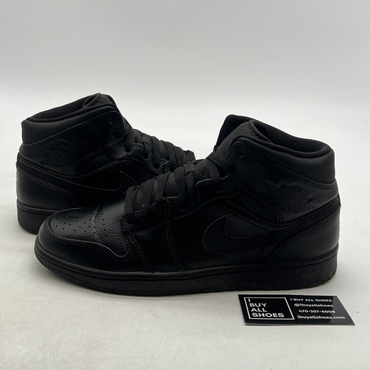 Size 9.5 - Air Jordan 1 Mid Black (554724-030)