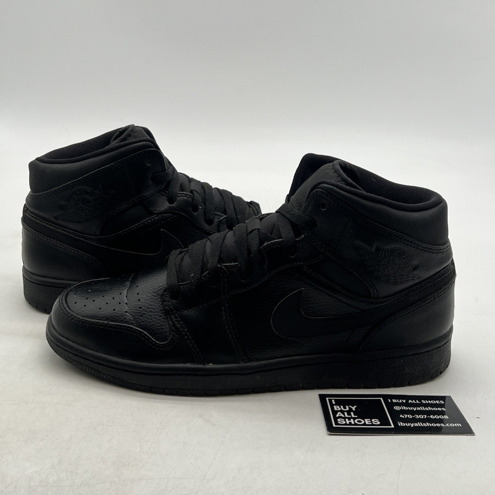 Size 9.5 - Air Jordan 1 Mid Black (554724-030)