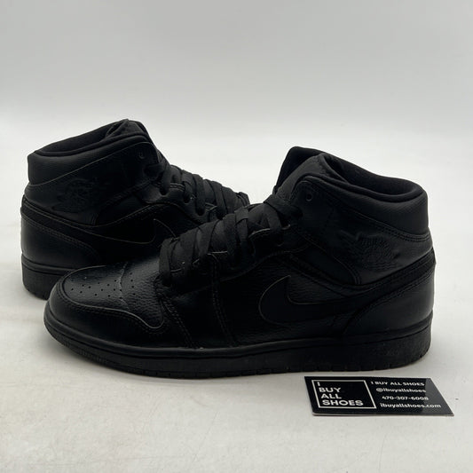 Size 9.5 - Air Jordan 1 Mid Black (554724-030)