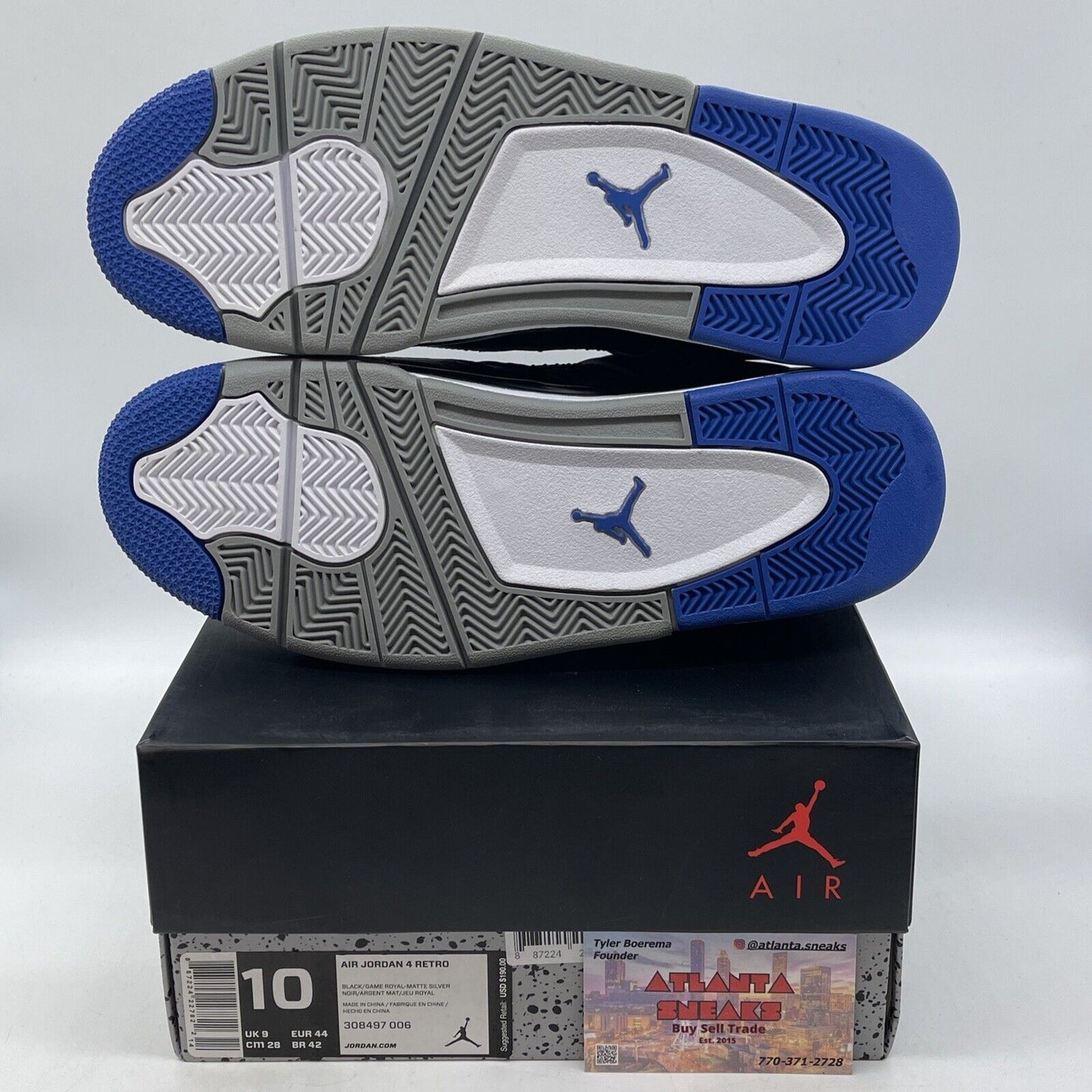 Size 10 - Jordan 4 Retro Motorsports Alternate 2017 Grey Black (308497-006)