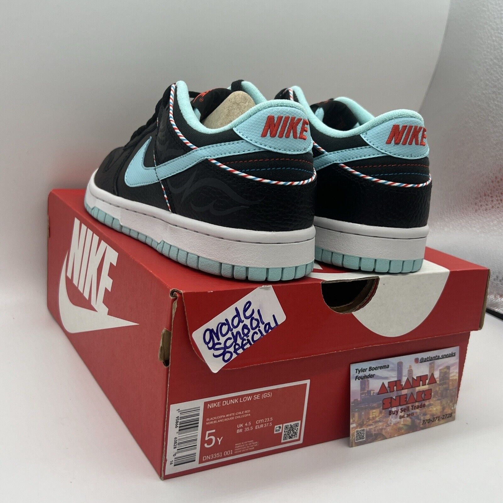 Size 5 - Nike Dunk Low Retro SE Barber Shop - Black