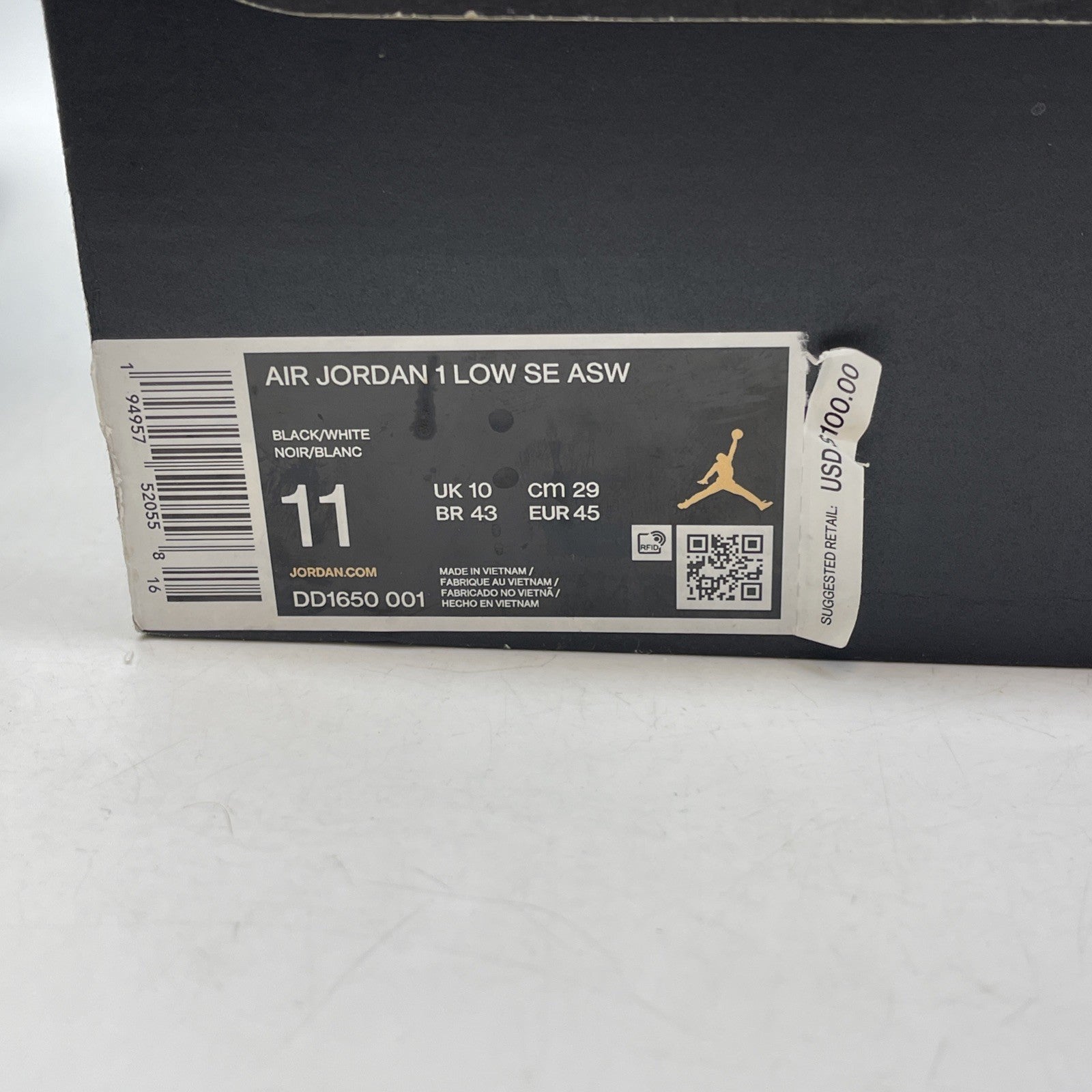 Size 11 - Air Jordan 1 Low All Star 2021 Black Leather (DD1650-001)