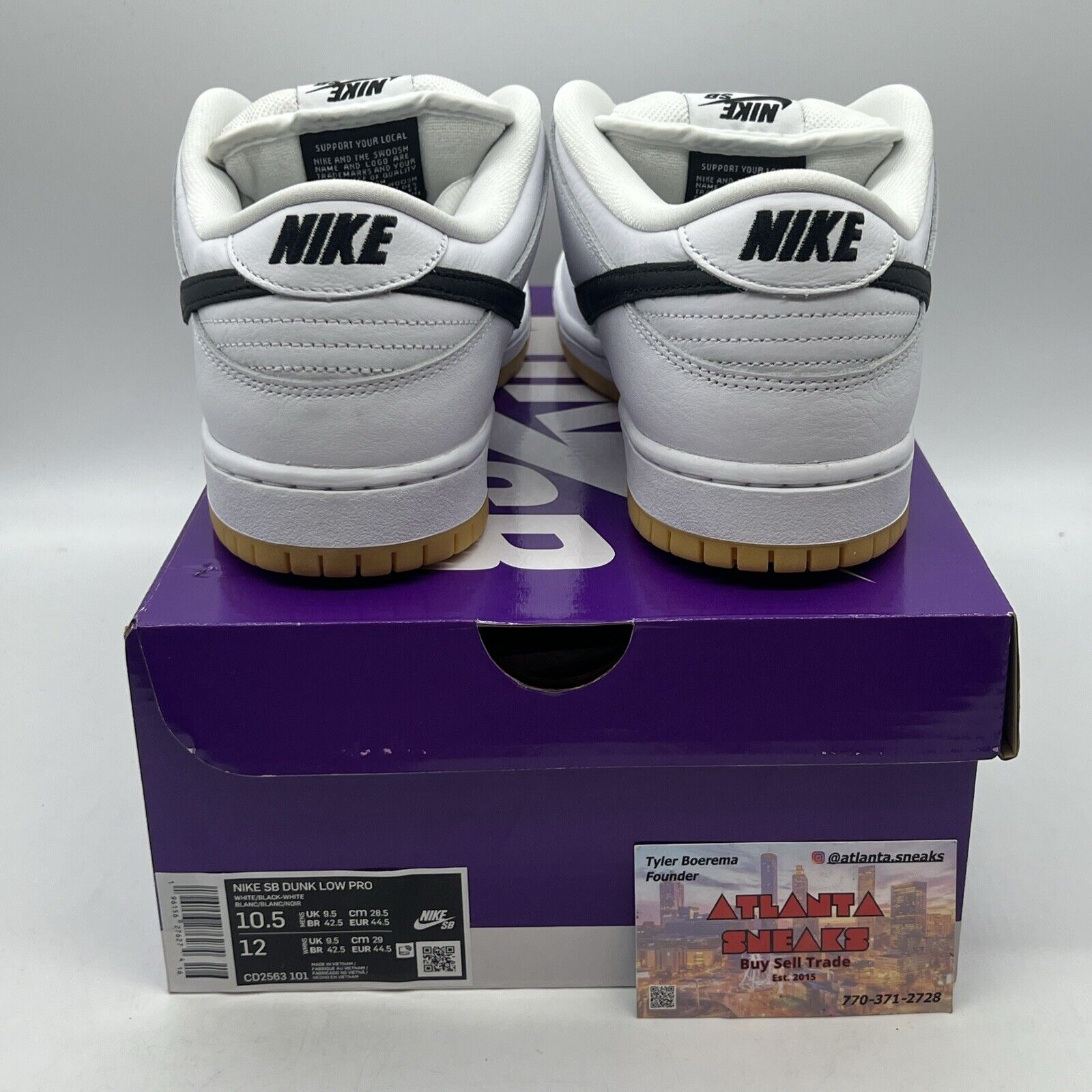 Size 10.5 - Nike SB Dunk Low White Gum Brand New Og All