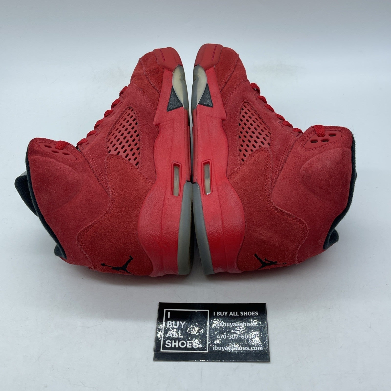 Size 5.5 (GS) - Jordan 5 Retro Mid Red Suede Black (440888-602)