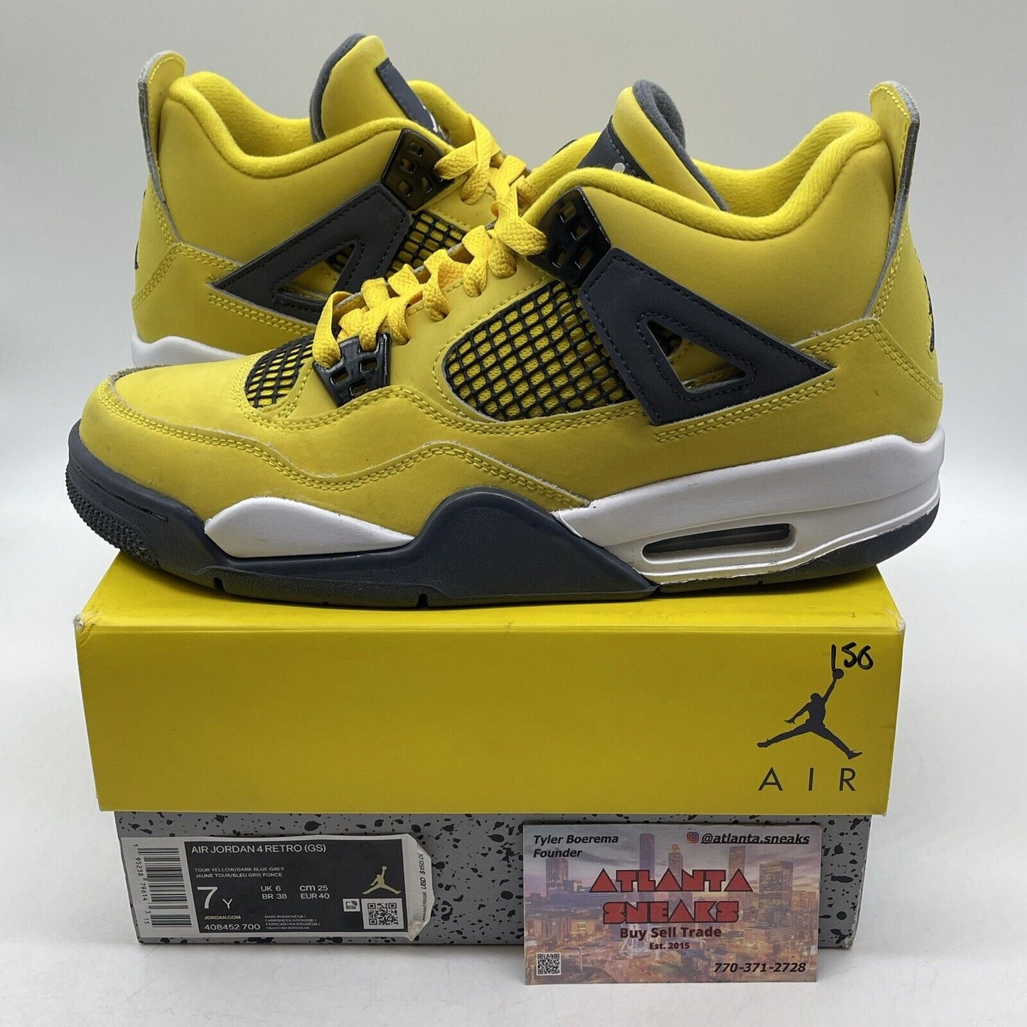 Size 7Y - Jordan 4 Retro GS Tour Yellow  White Suede (408452700)