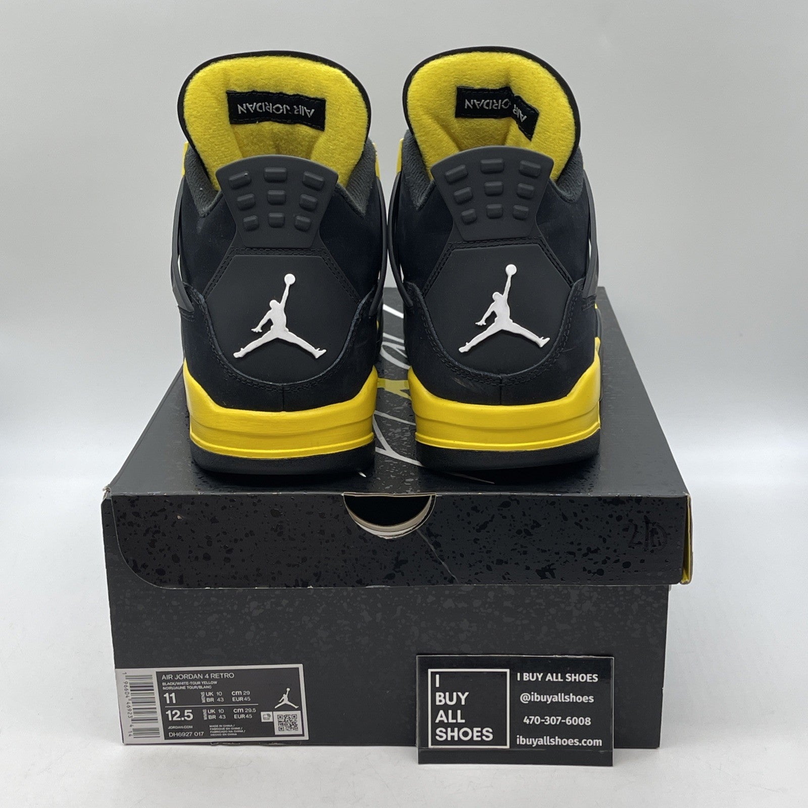 Size 11 - Jordan 4 Retro Mid Thunder Yellow Black Suede (DH6927-017)