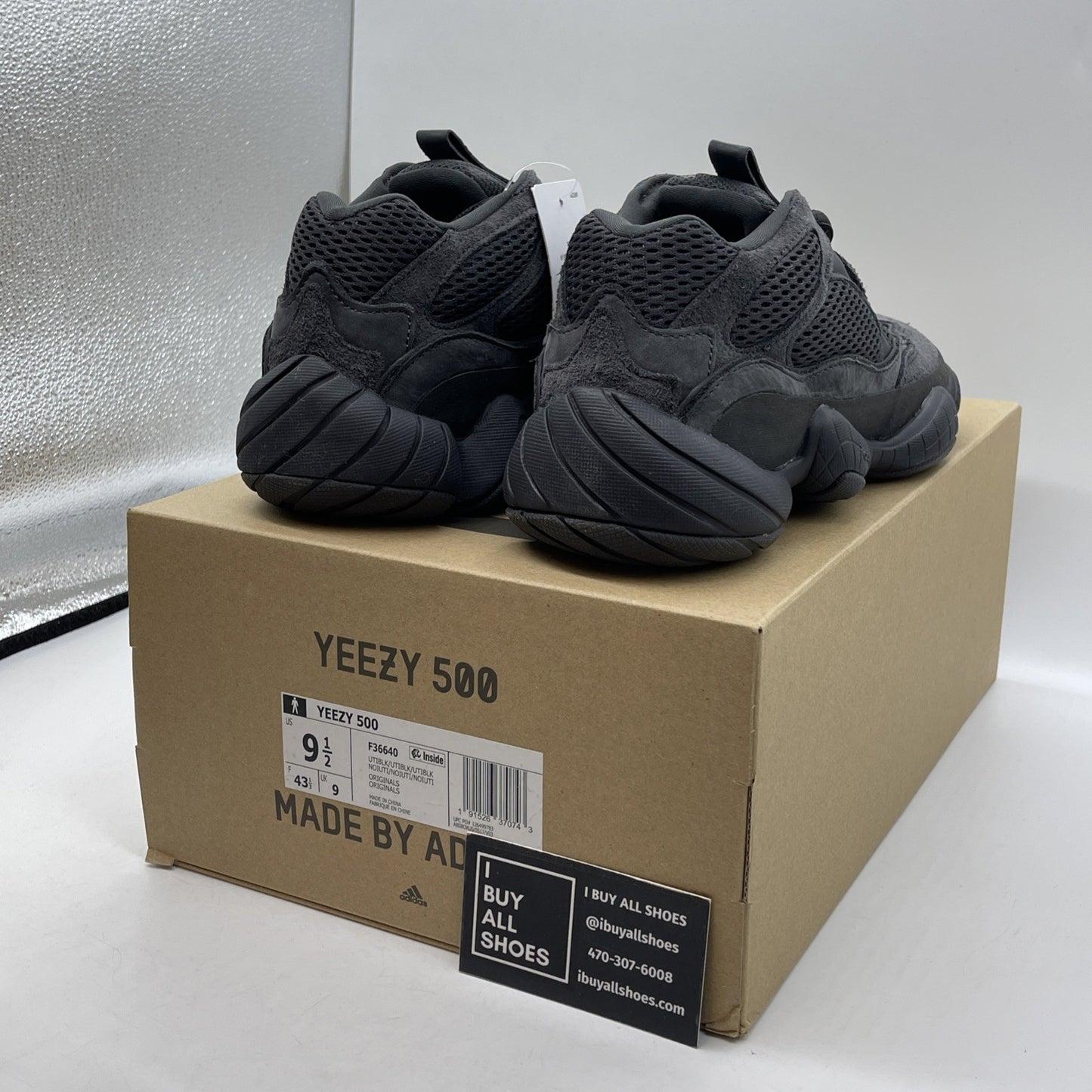 Size 9.5 - adidas Yeezy 500 Low Utility Black Suede Leather (F36640)