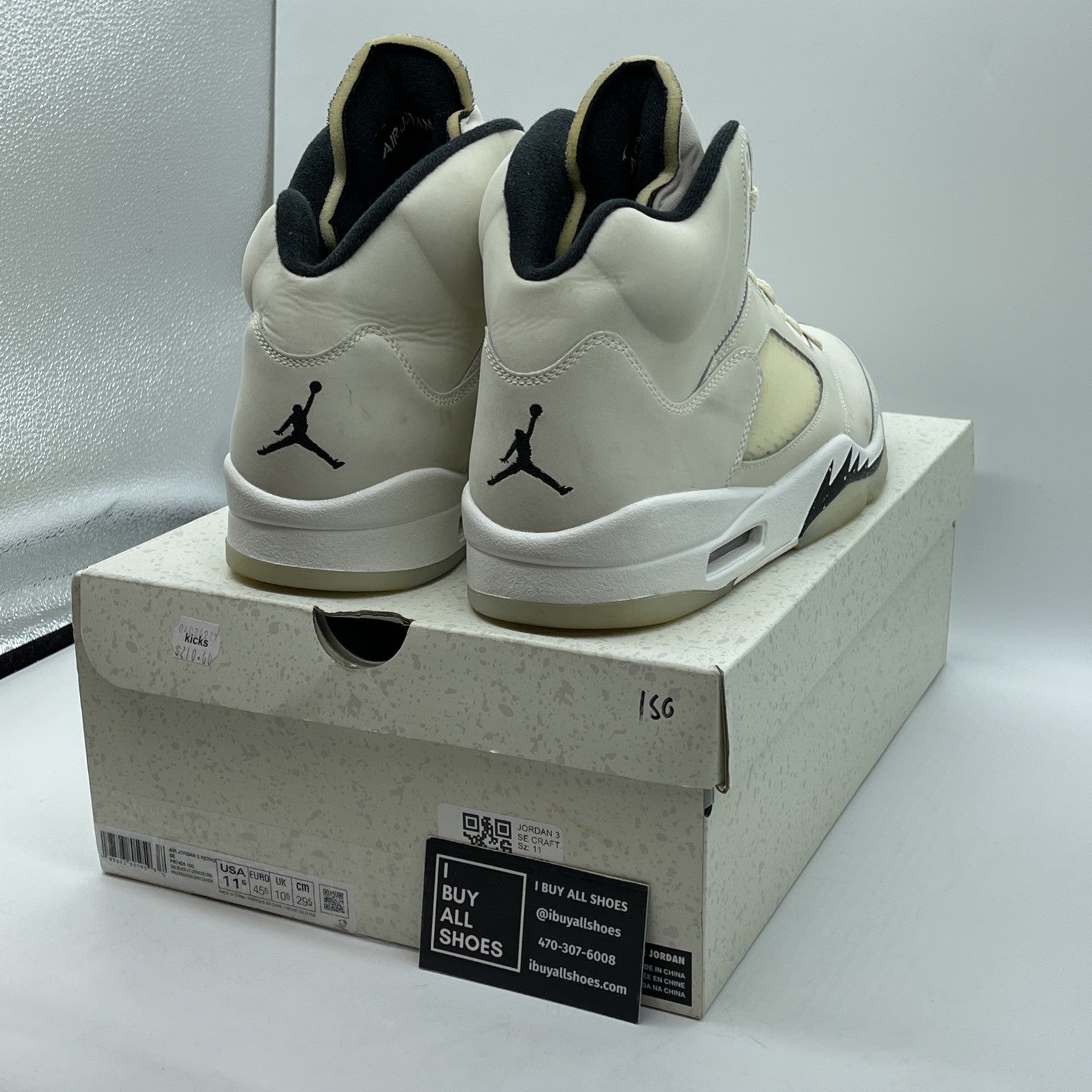 Size 11.5 - Air Jordan 5 Retro SE Sail White Tan Black Suede (FN7405-100)