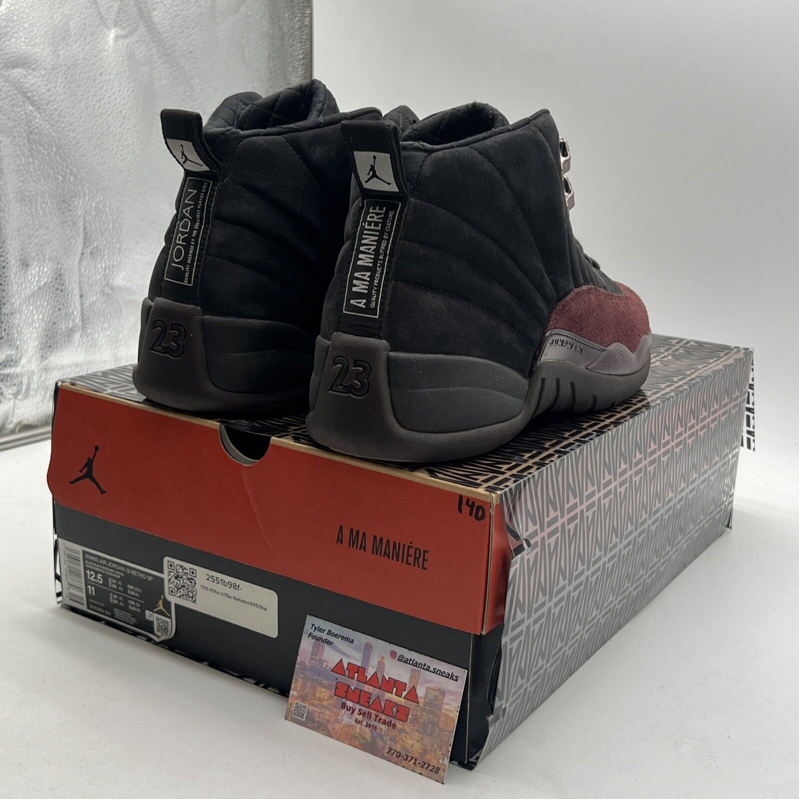 Size 12.5 - Air Jordan 12 Retro SP x A Ma Maniere Mid Black W (DV6989-001)