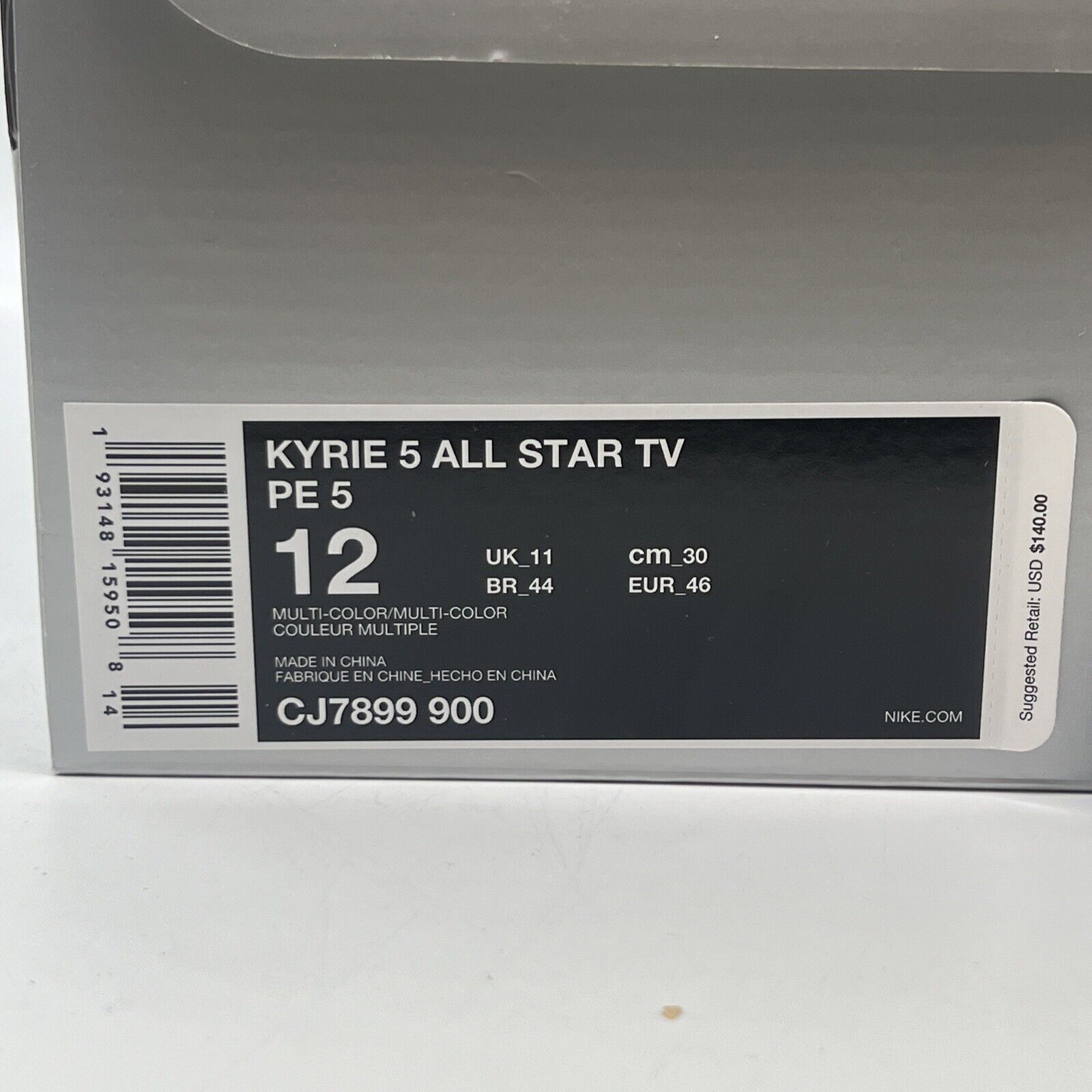 Size 12 - Nike ROKIT x Kyrie 5 All Star Brand New Og All Black Grey Blue DS