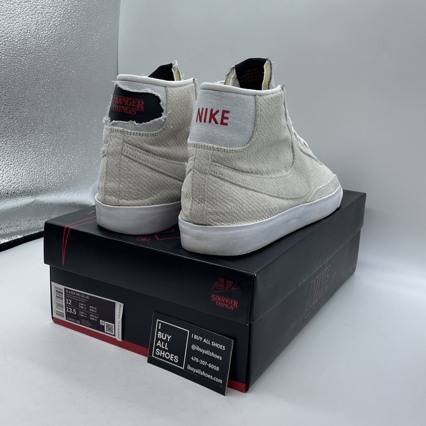 Size 12 - Nike Stranger Things x Blazer QS Mid Upside Down Grey (CJ6102-100)