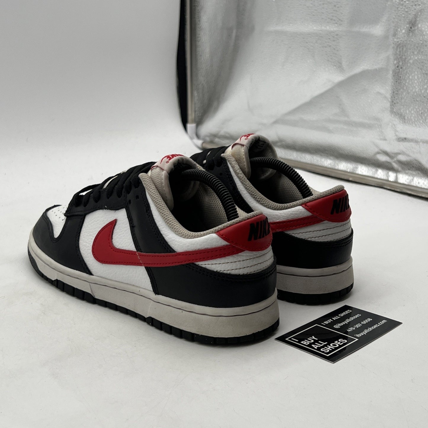Size 8.5 - Nike Dunk Low Black White Red (FB3354-001)