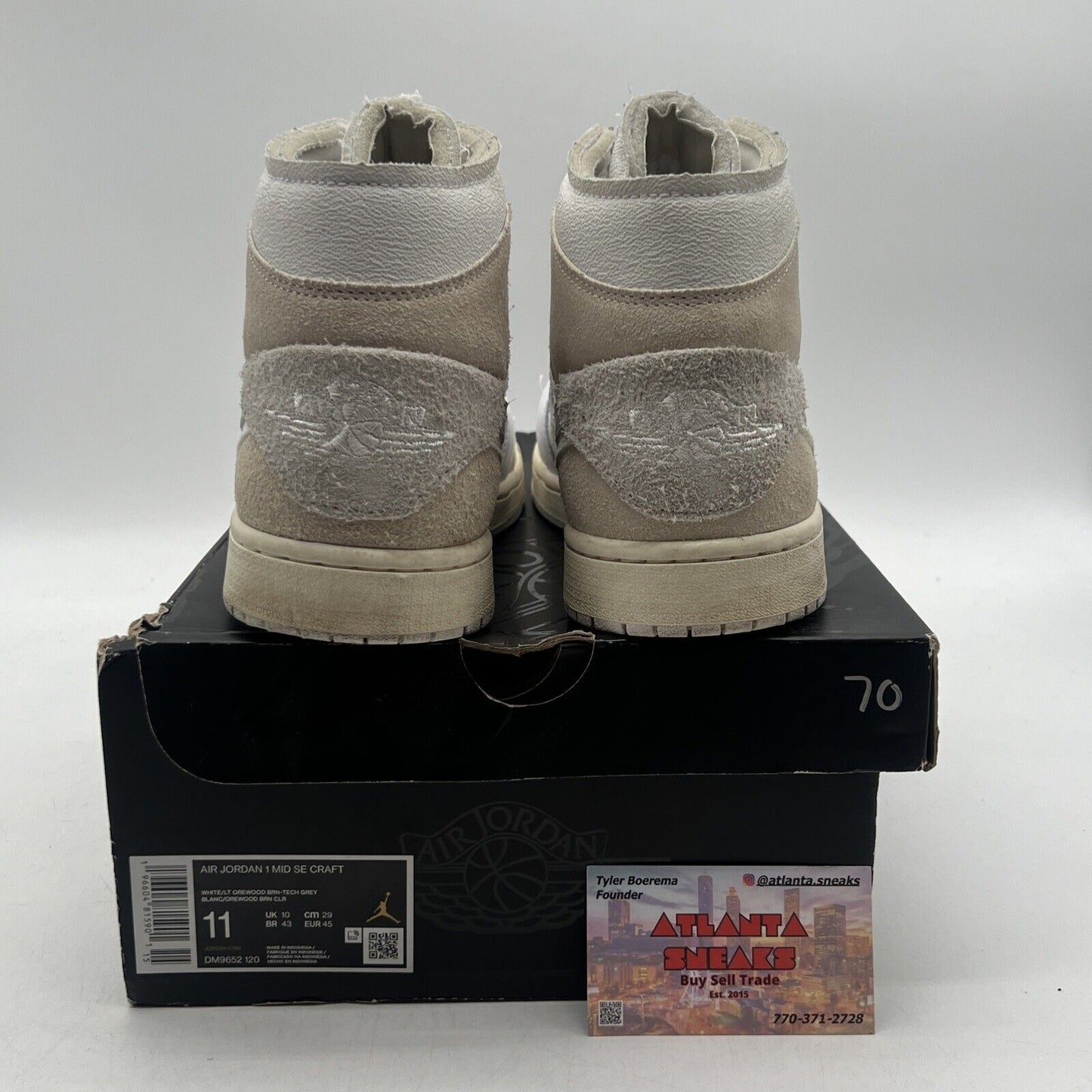 Size 11 - Air Jordan 1 SE Craft Mid Inside Out - White Sail Grey (DM9652-120)