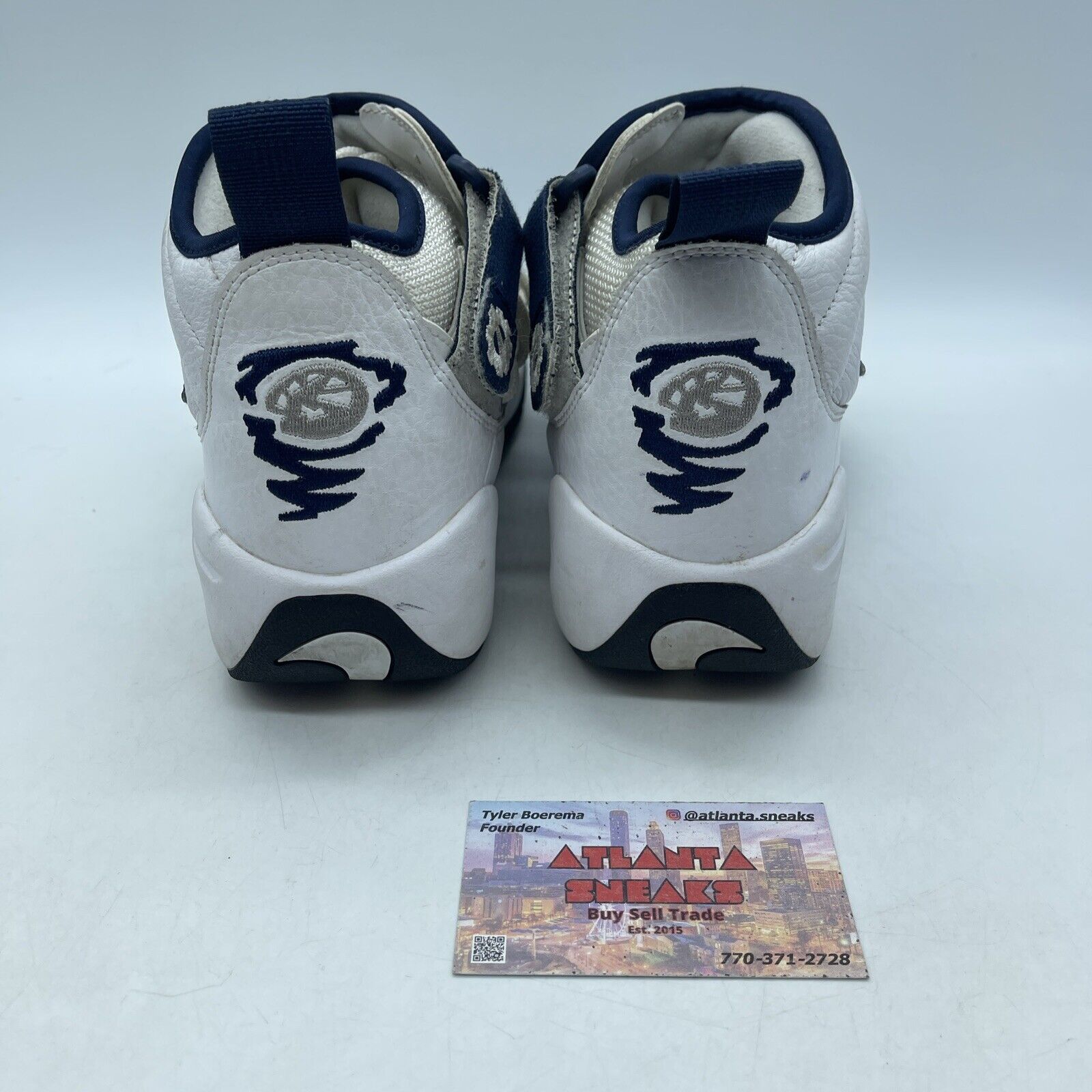 Size 8 - Nike Air Shake Ndestrukt White Navy Black Leather (880869-102)