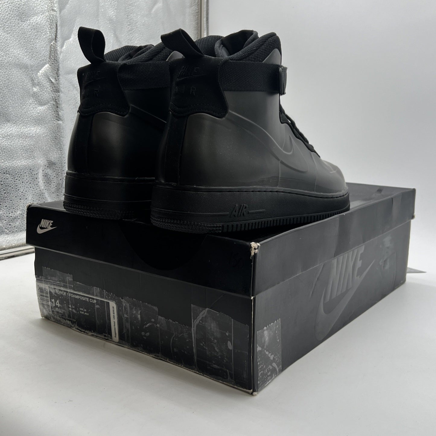 Size 14 - Nike Air Force 1 Foamposite Cup Triple Black (AH6771-001)