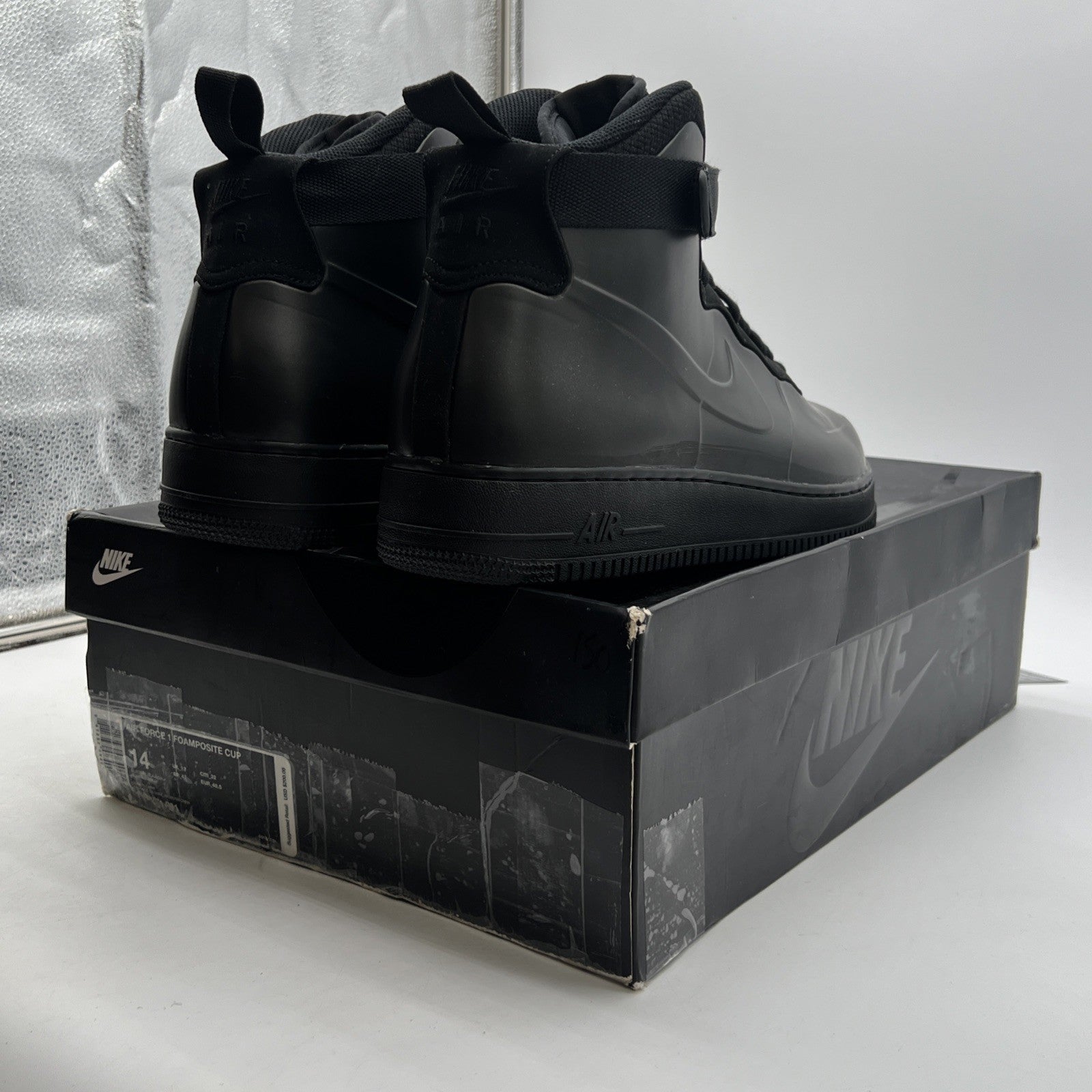 Size 14 - Nike Air Force 1 Foamposite Cup Triple Black (AH6771-001)
