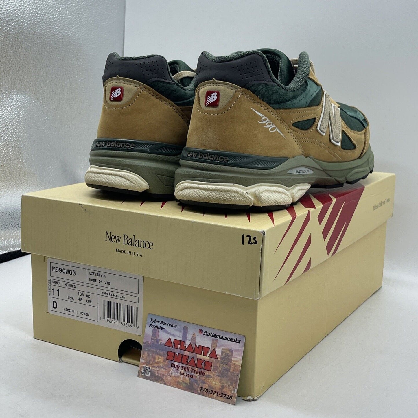 Size 11 - New Balance Teddy Santis x 990v3 Made in USA Tan Green Suede (M990WG3)