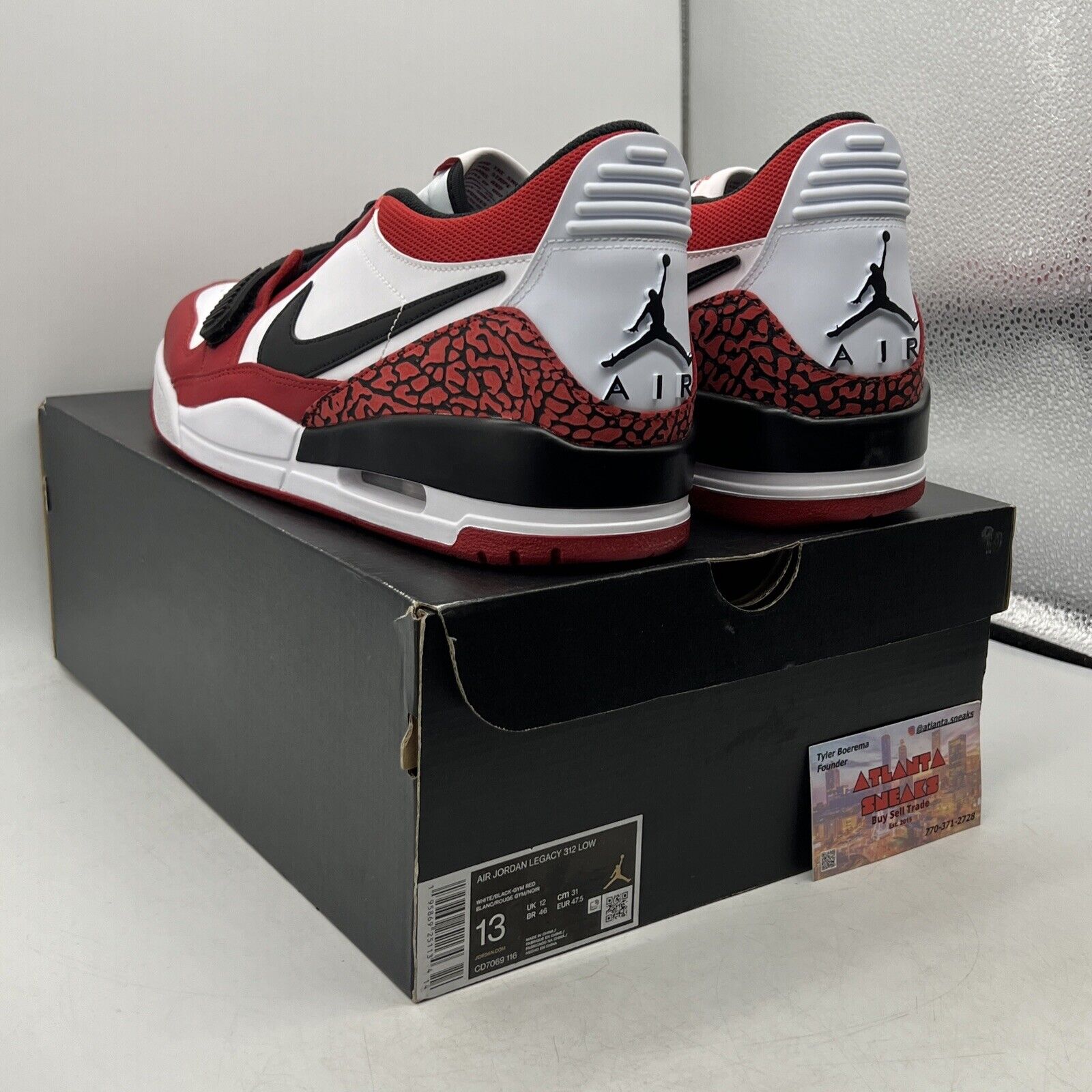 Size 13 - Jordan Legacy 312 Low Chicago Red Black Leather (CD7069-116)